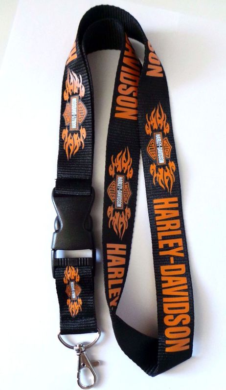 Harley-Davidson Harley Davidson Harley Schlssel Anhnger Band Schlsselband Schwarz mit Flammen Kleidung & Accessoires