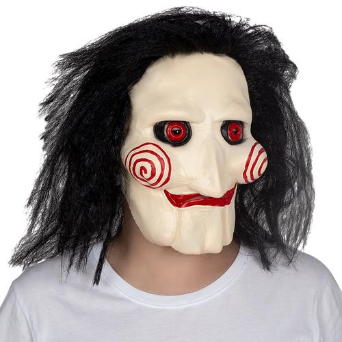 Jigsaw Puppet SAW Maske Latex Kunsthaar Fasnacht Halloween Kostm Kino TV Zubehr Accessoire