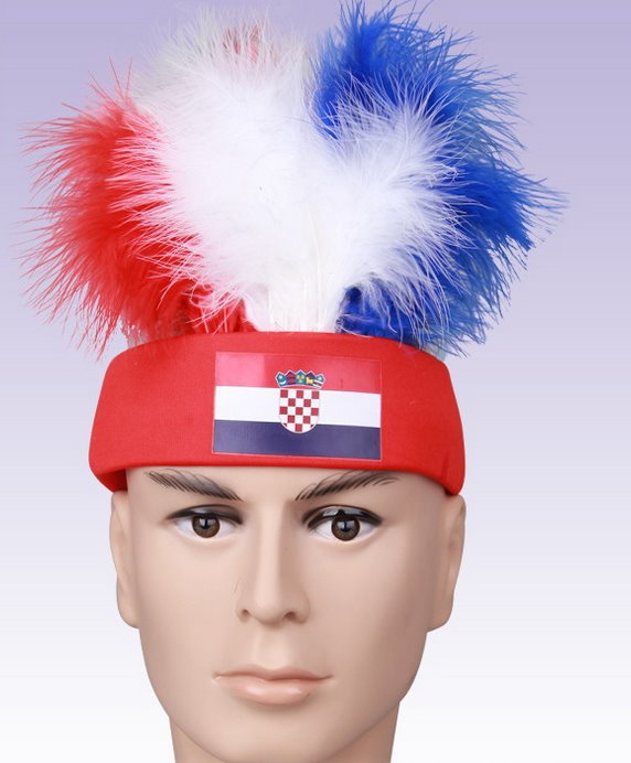 Kroatien Fan Stirnkappe Flagge Haare Kappe Fussball WM EM Fanartikel Sport & Outdoor