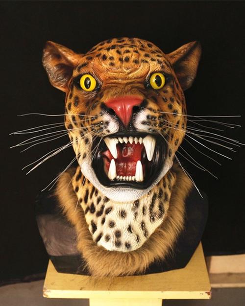 Leoparden Tiger Leopard Maske Tiermaske Fasnacht Halloween Kostm