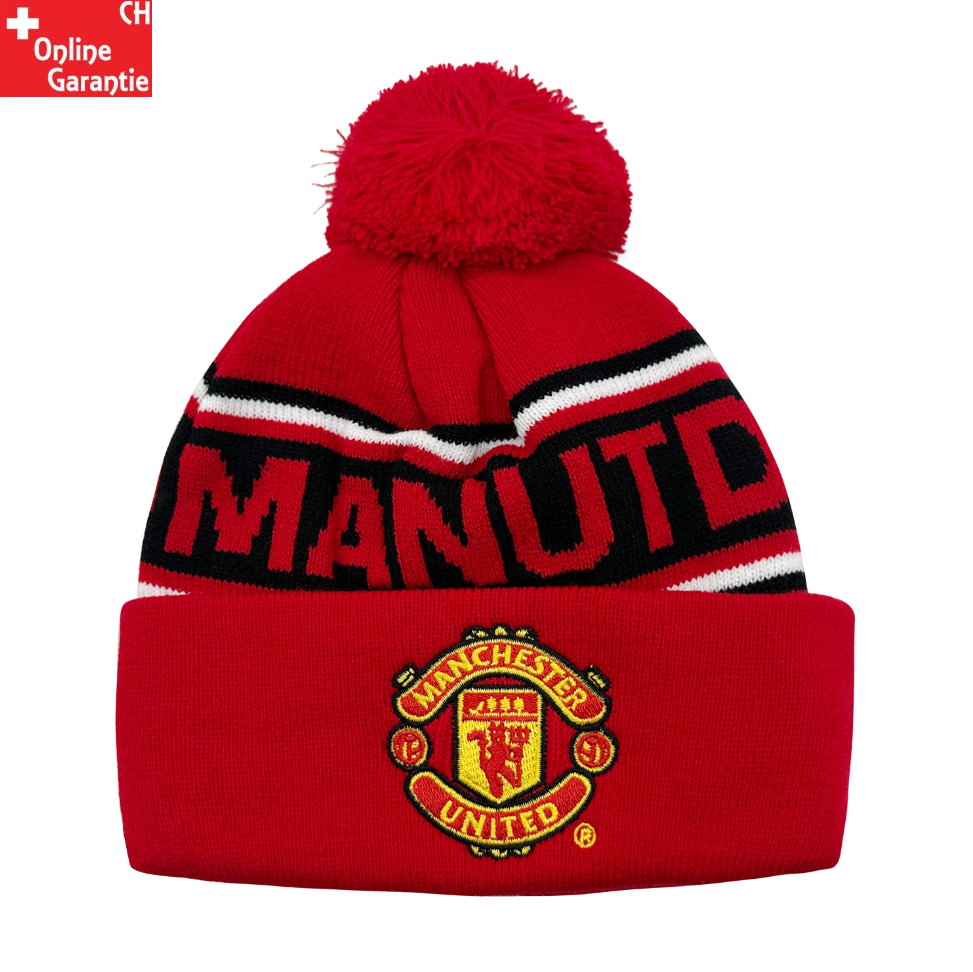 Manchester United Cap Wintermtze Mtze Kappe Bommelmtze Beanie Manu Fan Fussball Zubehr Accessoire Fansho Kleidung & Accessoires 2