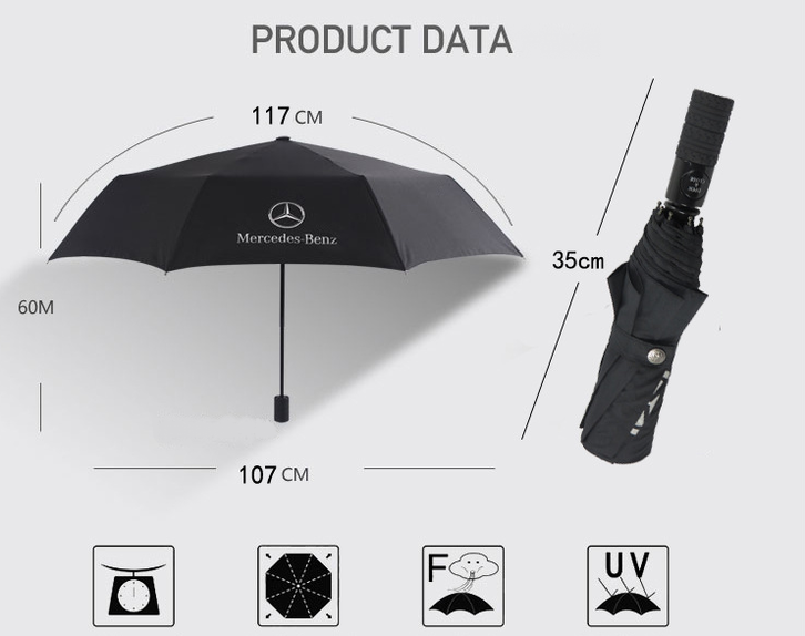 Mercedes-Benz Regenschirm Logo Taschenschirm Auto Zubehr Fan Accessoire Benz Fanartikel Kleidung & Accessoires 3