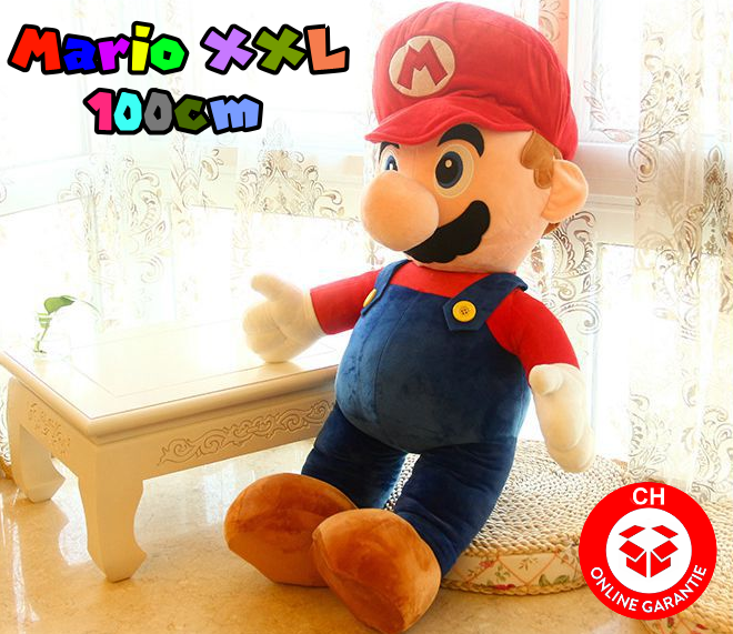 Nintendo Mario Jumbo Plsch 100cm XXL Plschtier Plschfigur Super Mario Bros. Video Spiel Kult Klempner Rot Spielzeug Plsch Game Zubehr Kino TV Sammeln