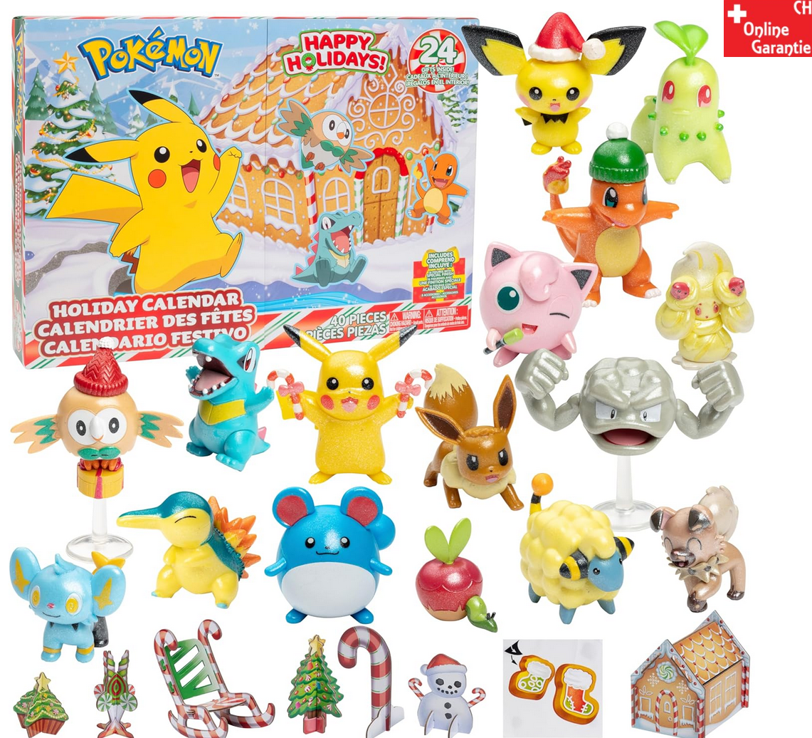 Pokmon Adventskalender Pokemon Figur Kalender Pikachu Weihnachtskalender Geschenk Advent Kinder Figuren Spielzeuge & Basteln 2