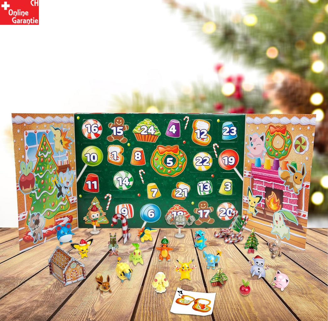 Pokmon Adventskalender Pokemon Figur Kalender Pikachu Weihnachtskalender Geschenk Advent Kinder Figuren Spielzeuge & Basteln 3