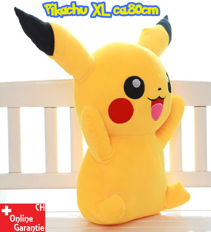 Pokmon Pikachu Plschfigur Kuscheltier XL 80cm Fan Kind NeuFan TV Videospiel Game Kino Sammeln