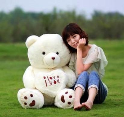 Teddybr Plsch Br Teddy Plschbr Weiss I Love You Herz 1.1m Geschenk Liebe Love ILY Baby & Kind