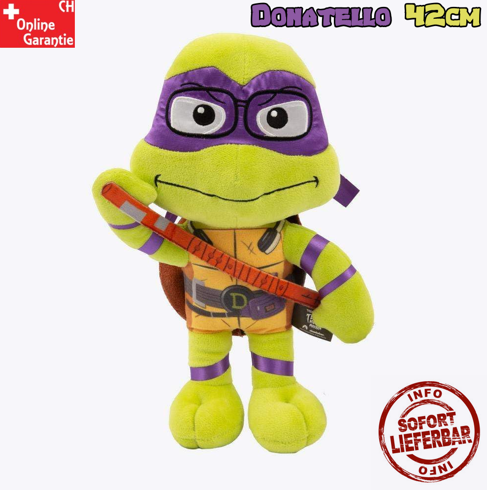 Teenage Mutant Ninja Turtles Donatello Plsch Schildkrte 42cm Plschtier TMNT Kuscheltier Mayhem Stofftier Spielzeuge & Basteln