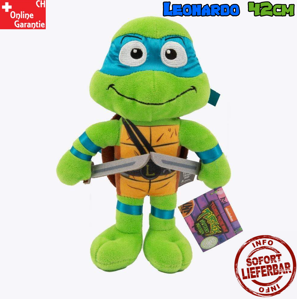 Teenage Mutant Ninja Turtles Leonardo Plsch Schildkrte 42cm Plschtier TMNT Kuscheltier Mutant Mayhem Stofftier