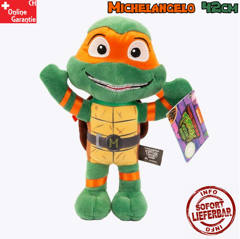 Teenage Mutant Ninja Turtles Michelangelo Plsch Schildkrte 42cm Plschtier TMNT Kuscheltier Mayhem Stofftier Spielzeuge & Basteln