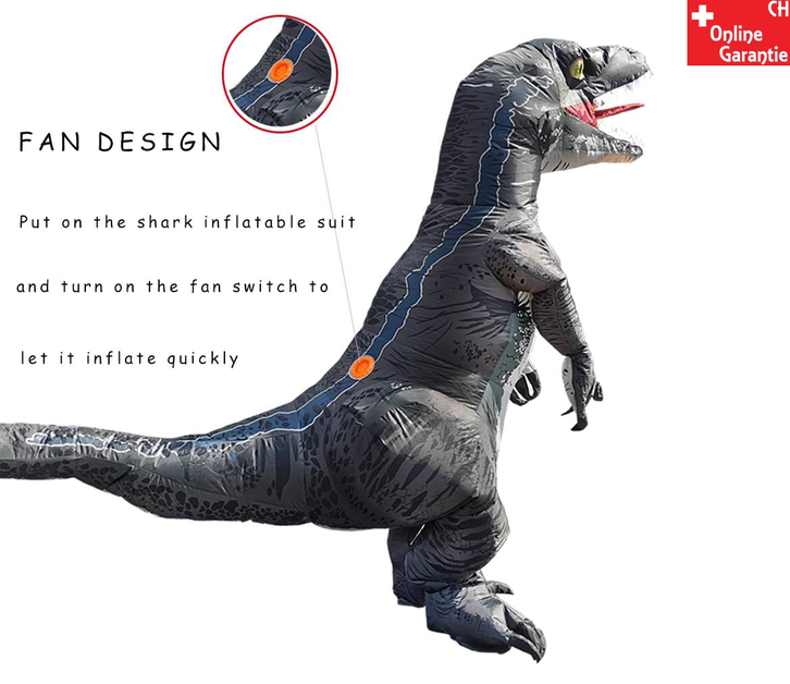 Velociraptor Kostm Dinosaurier Airsuit Raptor Halloween Dino Fasnacht Cosplay Motto Party Gadget Lustig Fun Kleidung & Accessoires 2