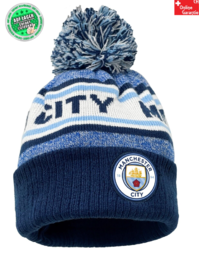 Manchester City Beanie Man City Mtze Bommel Wappen Logo Fussball Premier League Fanartikel