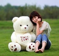 Teddybr Plsch Br Teddy Plschbr Weiss I Love You Herz 1.1m Geschenk Liebe Love ILY